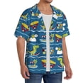 thumbnail image 4 of Disketp Men's Hawaiian Dinosaur on the Beach Vacation Print Shirts Button Down Holiday Beach Shirts-Small, 4 of 7