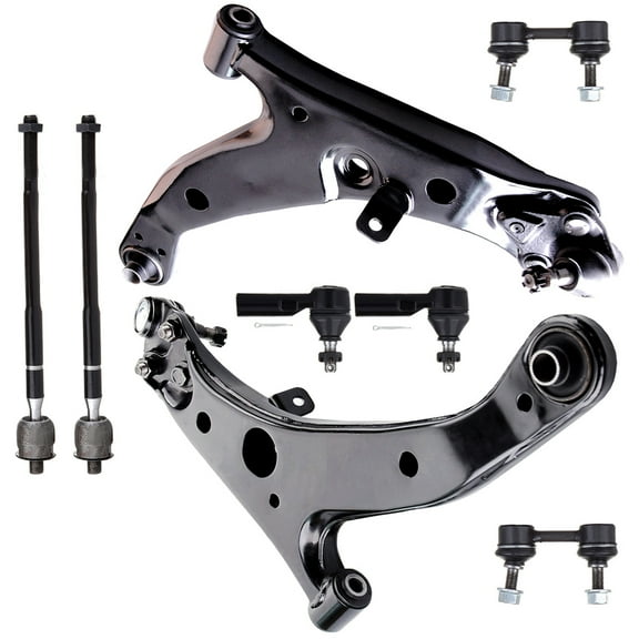 ECCPP Control Arm Kit For 1996 1997 1998 1999 2000 2001 2002 for Toyota Corolla - Inner Tie Rod Ends Lower Control Arms Outer Tie Rod Ends Front Sway Bar End Links