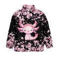 thumbnail image 5 of Uorisanigo Girls Half Zip Sweatshirt Kids Cherry Blossom Axolotl Long Sleeve Zipper Sweatshirt Soft and Comfortable Athletic Pullover Tops Lightweight Hoodies No Hood, Size 13-14, 5 of 7