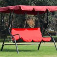 thumbnail image 4 of Housse de Coussin de Siège de Balançoire de Patio Rouge 3 Places, 190T Polyester Taffetas Imperméable Protecteur de Coussin de Chaise de Hamac de Jardin Extérieur - Résistant aux Déchirures, Résistant à la Décoloration, Facile à Installer et à Nettoyer, Convient 59.1x19.7x3.9in, 4 of 6