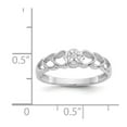thumbnail image 5 of Solid 14k White Gold VS Diamond heart Ring Band Size 5.5 (.017 cttw.), 5 of 6