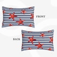 thumbnail image 4 of Balery Starfish Navy Blue Stripe Pillow Covers,Bed Pilowcases,Reversible Plush Throw Pillow Covers End Pillow Encasement,Pillow Case - 20"X30", 4 of 9
