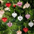 thumbnail image 4 of 6Pcs Multi Finish Heart Shaped Baubles - Glittering Hanging Heart Ornaments for Christmas Tree Decor and Festive Home Holiday Decoration, 4 of 6