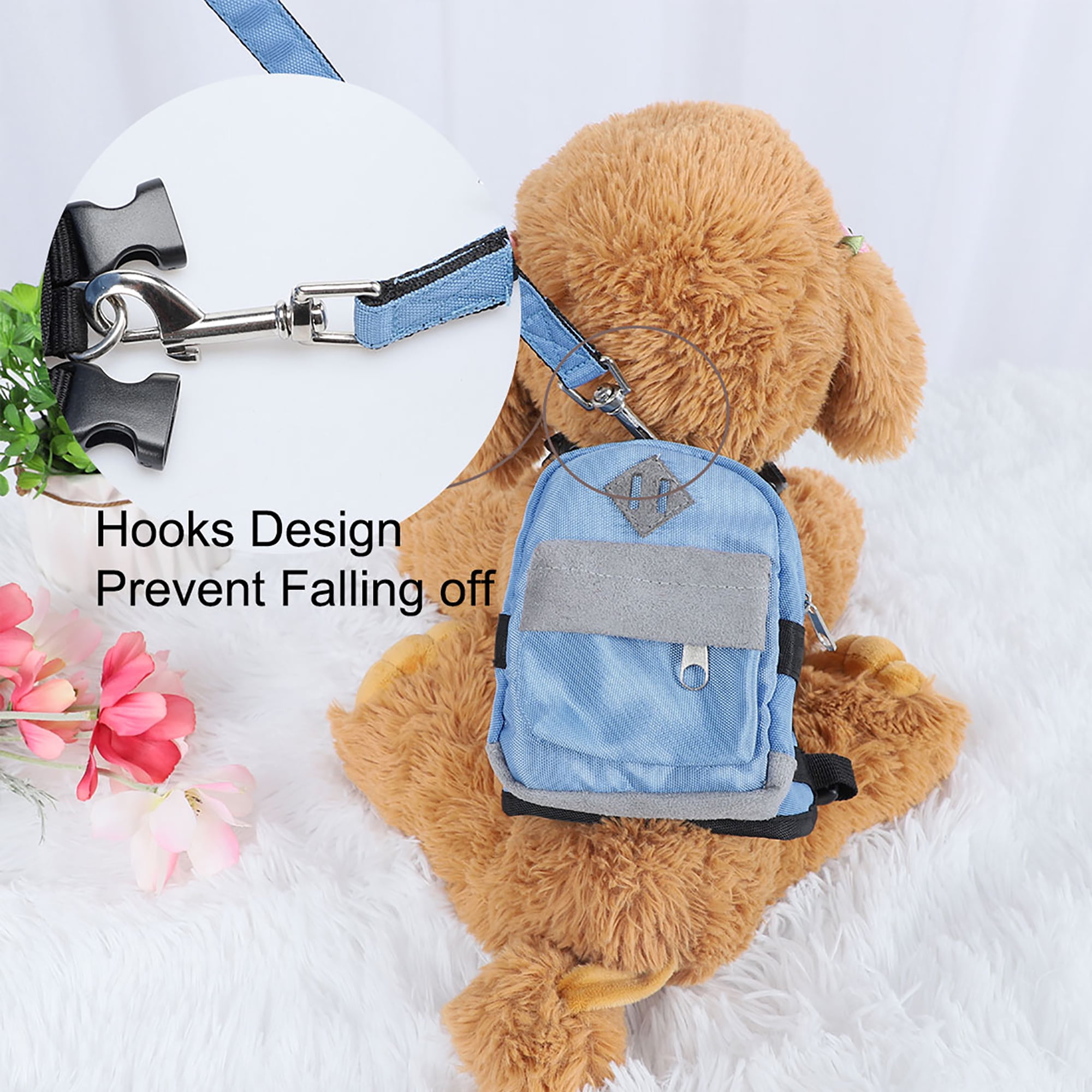 sourcing map Dog Backpack Adjustable Straps Dot Pattern Puppy Pet Carrier Holder Bag with Leash Rope for Outdoor Travel Hiking Camping Red S