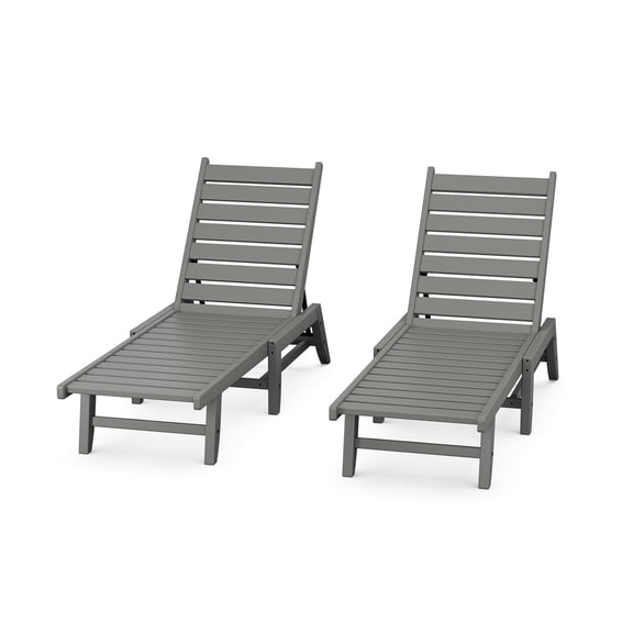 POLYWOOD Canyon 2 Pack Chaise Set in Slate Grey