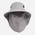 thumbnail image 4 of Men's Sun Protection Hat with Wide Brim and Detachable Neck Flap, Lightweight Breathable Fabric with Adjustable Chin Strap for Fishing, Hiking, Beach Days, Gardening Light Gray, 4 of 6