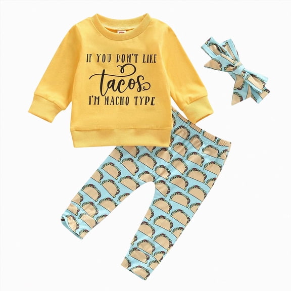 NIEWTR Kids Long Sleeve Set 2PCs Toddler Soft Pullover & Pull-on Long Pants Cozy Pajamas for 3T 4T 5T Gift Set Casual Wear(A-Yellow,12-18 Months)