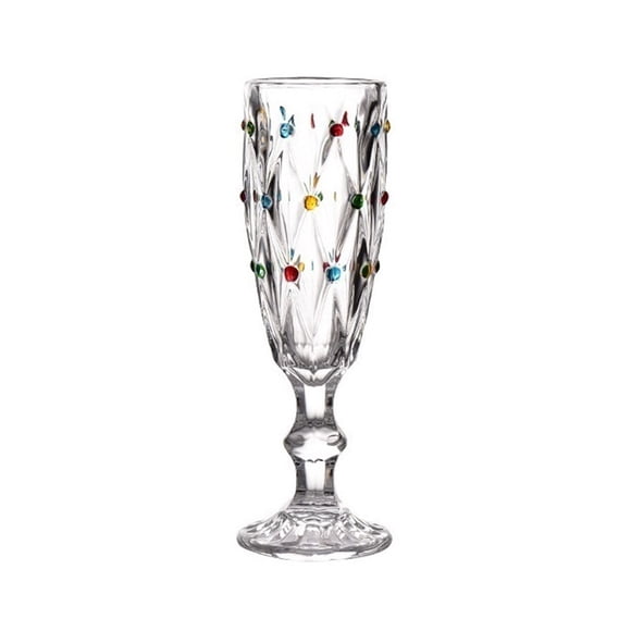 Vintage Relief Goblet, 170ML Elegant Painted Polka Dots Wine Champagne Glasses