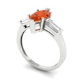 thumbnail image 2 of Three-Stone Engagement Ring for Women - 2ct Simulated Red Diamond in 14K White Gold Promise Ring, 2 of 6
