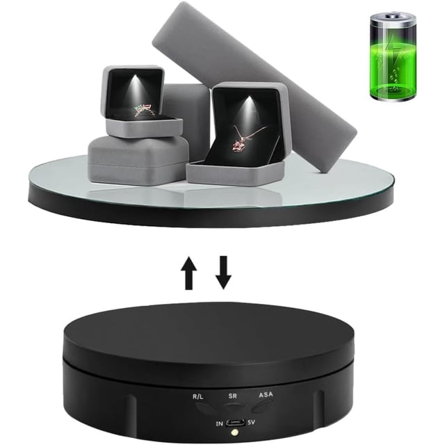JAYEGT 2 in 1 / 3 in 1 Motorized Rotating Display Stand with Replacement Cover,Max 22lbs Load , 360 Degree Electronic Turntable Display Stand for Photography Products Shows, Jewelry, Watch, 3D Models,