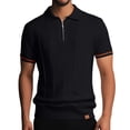 thumbnail image 5 of Mens Polo Shirts Solid Color Business Workl Lapel Knit Short Sleeve Summer Casual Slim Dress Shirts for Men, 5 of 5