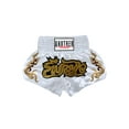 thumbnail image 2 of Rswnyirn Kids Boys Muay Thai Shorts Boxing Shorts Boxer Training Trunks Satin Kickboxing Shorts White 8-12, 2 of 3