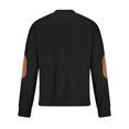 thumbnail image 3 of Homenesgenics Mens Shirts 100% Cotton Pullover Hoodie Pocket Solid Color Half Cut Half Zip Man Long Sleeve Hoodless Casual Outwear Jackets Black XL, 3 of 5