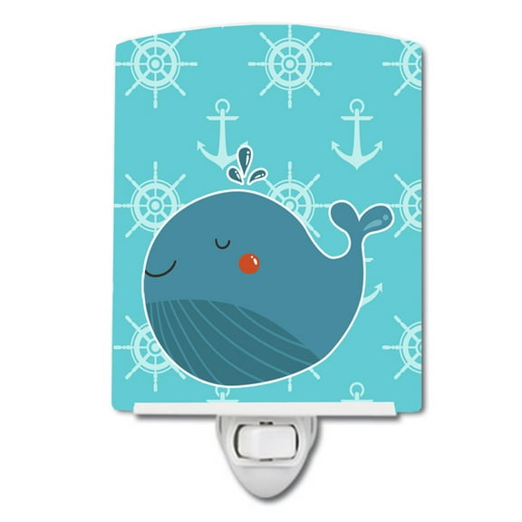 Caroline's Treasures BB6734CNL Blue Whale Ceramic Night Light, 6x4x3", multicolor