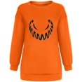 thumbnail image 3 of Sweatshirts Visage de Citrouille d'Halloween pour Femmes Manches Longues Surdimensionnées Col Rond Orange Pull Tops, 3 of 7