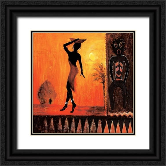 Dahlke, Izabella 12x12 Black Ornate Wood Framed with Double Matting Museum Art Print Titled - African Girls I