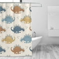 thumbnail image 3 of Cute Cartoon Dinosaur Pattern Shower Curtain, Art Pattern Design Polyester Waterproof Bath Curtains for Bathroom Decorations, 72 x 72 inches, 3 of 7