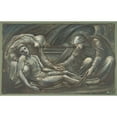 thumbnail image 2 of Sir Edward Coley Burne-Jones 24x17 Black Ornate Framed Double Matted Museum Art Print Titled: The Entombment (1879), 2 of 5