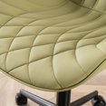 thumbnail image 5 of YOUNIKE Armless Office Chair, Faux Leather Desk Chair with Wheels, Upholstered Task Chair, High Back Swivel Rolling Chair, Height Adjustable, Avocado Green, 5 of 14