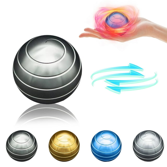 Rotating Office Desk Toy, 360-degree Rotating Desk Toy, Silent Smooth Movement, Modern Minimalist Design, for Home Office, Gift for Adults, Desk Stress Reliever, Office Decor, Metal Base,