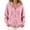 Pink, variant on Xijirk Women Solid Zip Up Hooded Knit Sweater Long Sleeve Drawstring Pocket Loose Casual Cardigan Grey,S