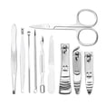 thumbnail image 5 of Manicure Set Travel Mini Nail Clippers Kit Pedicure Care Tools 10Pcs Stainless Steel Grooming kit Coffee Grid, 5 of 5