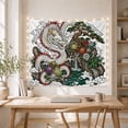 thumbnail image 5 of Detailed Dragon Outlining with Sinuous Body Coils, Serene Japanese Inspired for Japanese Art Lovers, Wall Decor, Mother'S Day Gift, Tapestry Wall Hanging for Dorm and Living Room, 5 of 7