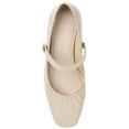 thumbnail image 4 of Journee Signature Womens Genuine Leather Ellsy Mary Jane Low Stacked Heel Square Toe Pumps, 4 of 9