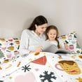 thumbnail image 4 of Manfei Kids Winter Coffee Bedding Comforter Set 7 Pieces, Cute Christmas Tree Full Bedding Set, Santa Claus Gifts Reversible Fitted Sheet Flat Sheet, Breathable Home Decor, 4 of 7