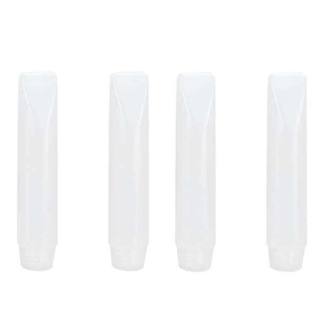 4PCS 50ML Empty White Plastic Portable Squeeze Bottles Refillable Cosmetics Tube Container Storage with for Facial Cleaner Shampoo Shower Gel Lotion Hand Cream