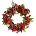thumbnail image 3 of Front Door Wreath Peony Flower Seasonal Spring Garland for Indoor Wall Décor Red 40cm, 3 of 8