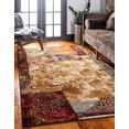 thumbnail image 1 of Unique Loom Barista Collection Tapis Moderne Abstrait Rustique Chaud, 4 x 6 Pieds, Beige/marron, 1 of 5