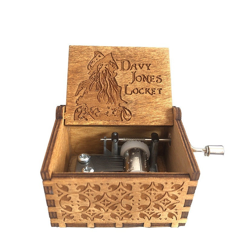 Play Pirates of the Caribbean "Davy Jones" Sankyo Music Box With Antiqued Lock 