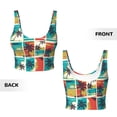 thumbnail image 5 of Fotbe Colorful Hawaii Palms Pattern Womens' Sports Bra Longline Wirefree Padded with Medium Support Sports Moisture-Wicking Workou Vest,Tank Top-Medium, 5 of 7