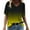 Yellow, variant on Jacenvly new plus size womens clothes Leisure Womens Summer Tops Printed Tops Loose Casual Tshirts breathable Gradient Color Ruffle Trim Flouncev neck t shirts t-shirts womens Multicolor