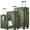 Army Green, variant on 3 Piece Luggage Set with Cup Holder, Expandable 25% Capacity Suitcase with Shock-Absorbing Braking Spinner Wheels Moon Star Design Hardside Suitcase with TSA Lock