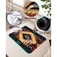 thumbnail image 5 of Boho Southwestern Dish Drying Mat for Kitchen Counter, Absorbent Quick Dry Coffee Bar Mat Pad Thin Diatomaceous Sink Mat Dish Drainer Mat 23.5x15.5 Teal Brown Vintage Ethnic Tribe Geometric Texture, 5 of 6