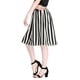thumbnail image 4 of Falda Midi Allegra K A Rayas con Botones y Elástica Blanco Negro XL, 4 of 7