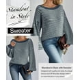 thumbnail image 5 of HEFEIYI Women's 2025 Fall Long Sleeve Sweaters Casual Loose Striped Off Shoulder Casual Oversized Knitted Sweater Pullovers, 5 of 7