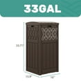 thumbnail image 2 of GlimmerGrove Outdoor Trash Bin with Layered Lid & Drip Tray 33 Gallon, Resilient Waterproof Garbage Can for Kitchen, Patio, Deck, Backyard, Dark Brown, 2 of 8