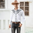 thumbnail image 6 of JASGOOD Men's Western Shirts Cowboy Shirts Long Sleeve Embroidered Country Shirt S Button up Shirt, 6 of 8