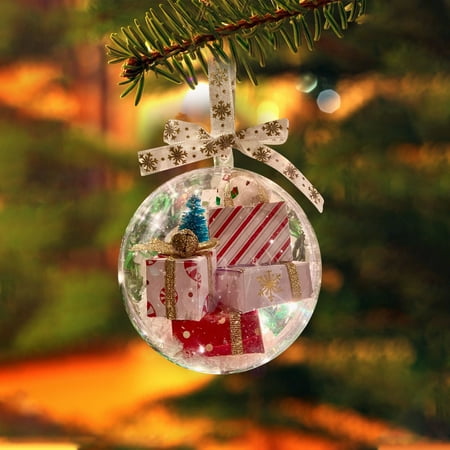 

Transparent Christmas Donut Ornament Decoration For Holiday Ambience Ties for Garland Doll Scarf Christmas Glow in The Dark Glass Beads Stain Glass Window Birds Christmas Topper