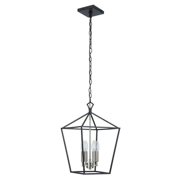 56334-FBBNK Craftmade Lighting Flynt II - 4 Light Foyer In Transitional Style-19.5 Inches Tall and 12 Inche Wide-Flat Black/Brushed Polished Nickel