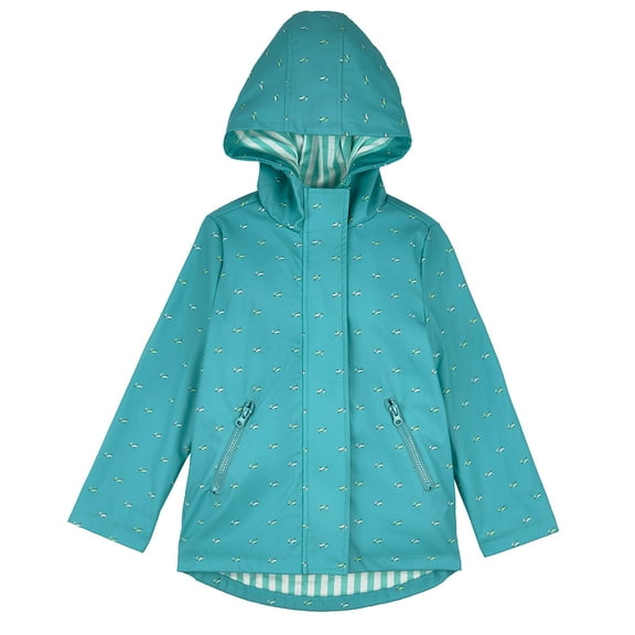 MeMoi Boys "On The Move" Lined Raincoat with Attached Self-Storage Pouch - Boys - Male (12, Teal)