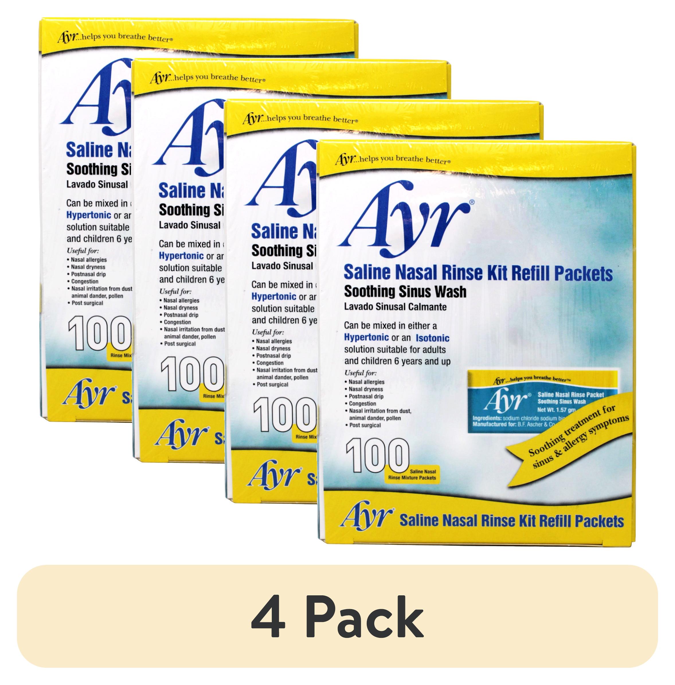 (4 pack) Ayr Sinus Rinse Kit Refill Packets - 100 Count