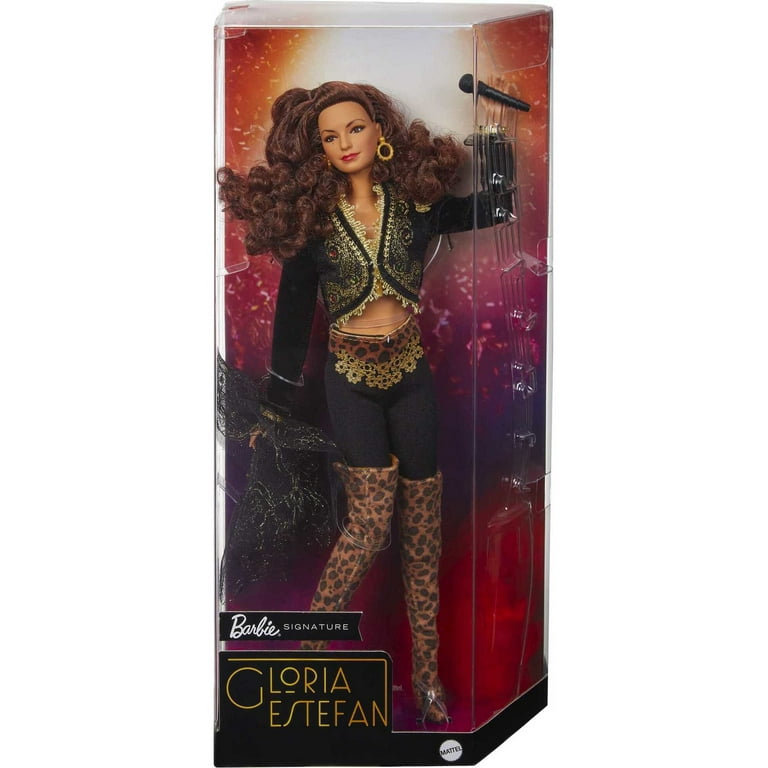 Barbie Signature Gloria Estefan Collectible Doll with Golden Accessories Including Microphone