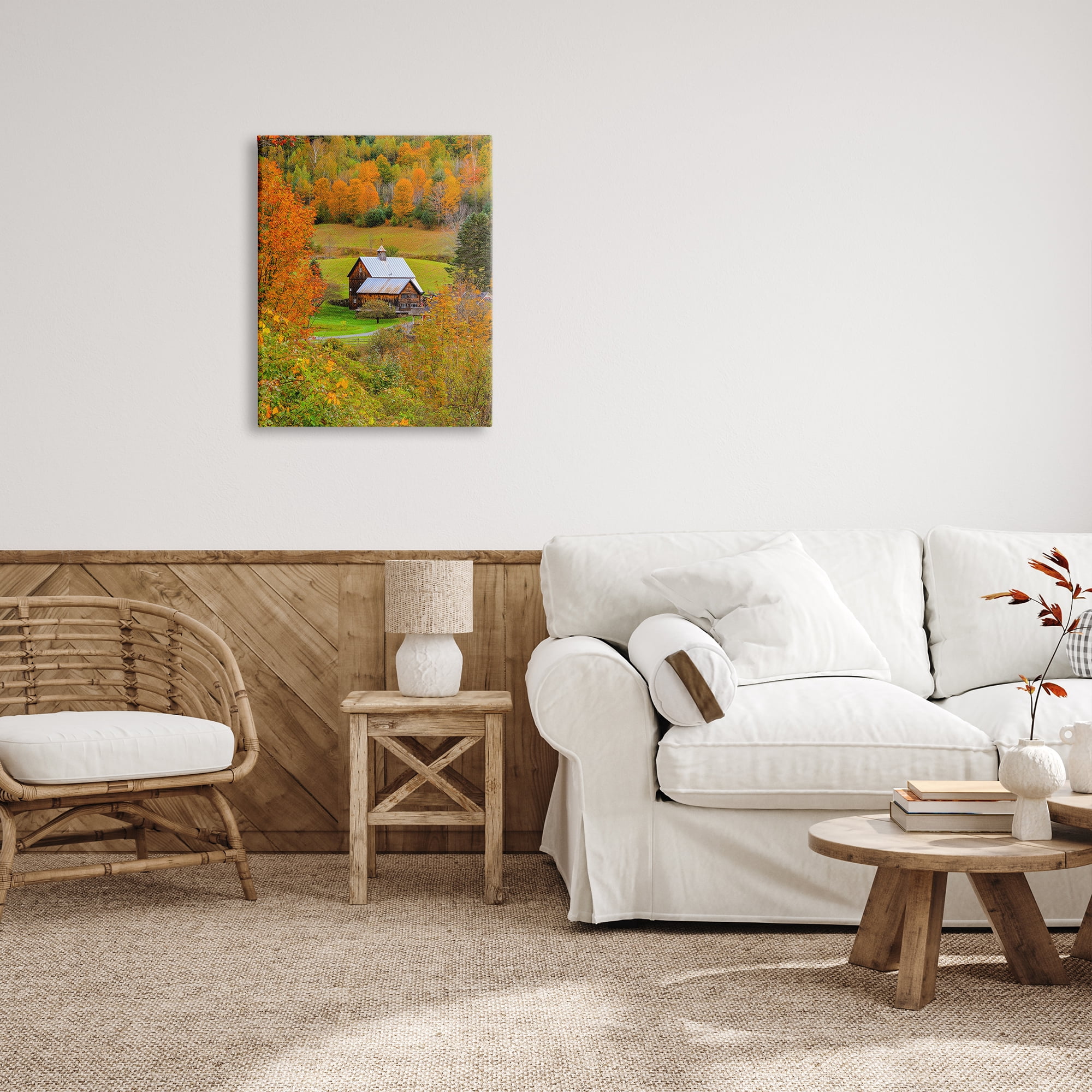 Stupell Industries Autumn Farmhouse Cabin Nature Photography Gallery Wrapped Canvas Print Wall Art, 24 x 30