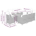 thumbnail image 4 of vidaXL 9 Piece Garden Dining Set with Cushions Grey Poly Rattan, 4 of 5