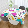 thumbnail image 2 of Yayeee Tablecloths 60" x 60" Rectangle Wrinkle Resistant Party Table Cover, Purple Abstract Shapes, 2 of 8