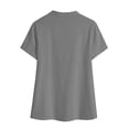 thumbnail image 4 of AherBiu Summer Tops for Women Quarter Button Notch V Neck Short Sleeve Lightweight Casual Loose Shirt Work Blouse, 4 of 8